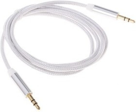 PL1003, Кабель 3.5" Jack (M) - 3.5" Jack (M) текстиль, 1м, белый