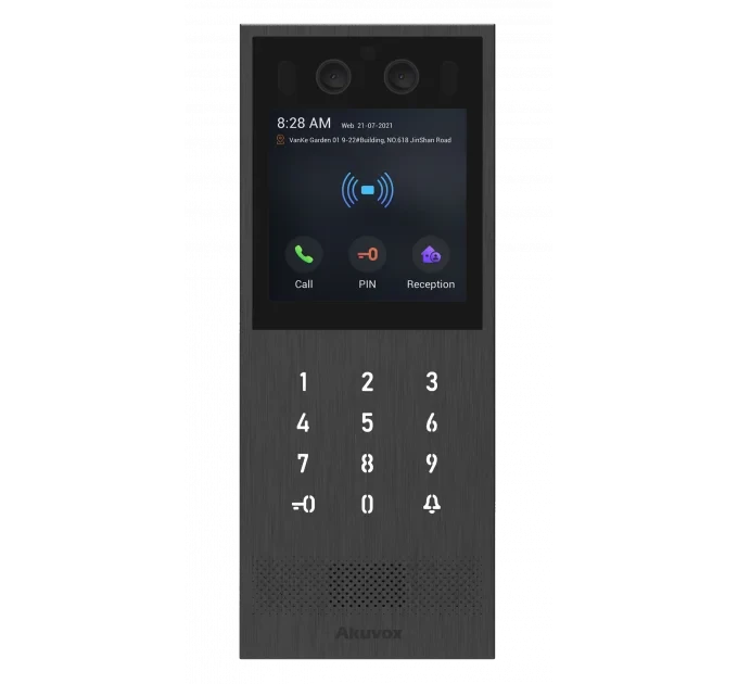 Вызывная панель Akuvox X912S, РоЕ, микрофон, динамик, 2 камеры, Mifare/EM, врезной монтаж