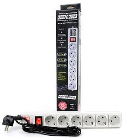 POWER CUBE SPG(5+1)-B-6 5+1 (2м) серый BL1, Сетевой фильтр