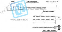 Зажим (подвес) натяжной спиральный (диаметр 13,8-14,1мм; до 60м)