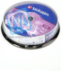 Verbatim 43666 DVD+R 8.5 GB 8x CB/10 Double Layer, Записываемый компакт-диск