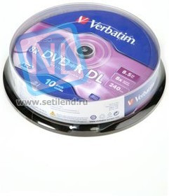 Verbatim 43666 DVD+R 8.5 GB 8x CB/10 Double Layer, Записываемый компакт-диск
