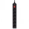 Сетевой фильтр Buro 600SH-1.8-B 1.8м (6 розеток) черный (коробка)