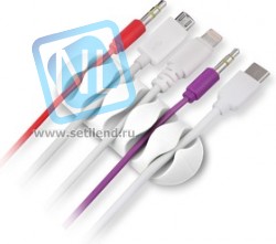 CM1104W, Зажим кабельный 5-х закругленный, приклеивающийся, белый