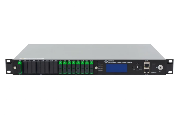 Оптический усилитель VERMAX для сетей КТВ, 2 входа, 16*22dBm выход, 1U