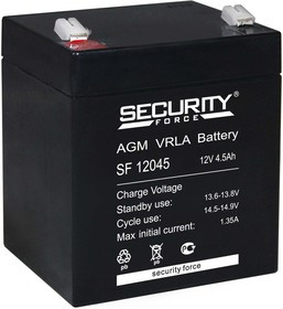SF12045, Аккумулятор свинцовый 12В-4.5 Ач, 90*70*101мм, (F1)