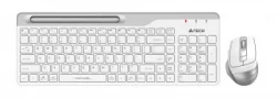 Клавиатура + мышь A4Tech Fstyler FB2535C клав:бел/серый мышь:бел/серый USB беспроводная Bluetooth/Радио slim (FB2535C ICY WHITE)