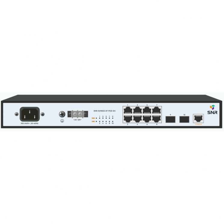 Управляемый POE коммутатор уровня 2 SNR-S2985G-8T-POE-DC