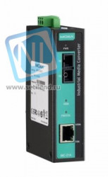 Медиаконвертер Ethernet 10/100BaseTX в 100BaseFX (одномодовое оптоволокно) в металлическом корпусе, с расширенным диапазоном температур MOXA
