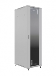 19" Напольный серверный шкаф NTSS ПРЕМИУМ 22U 600x800 мм, передняя дверь стекло, задняя глухая металл, боковые стенки, регулируемые опоры, RAL 7035