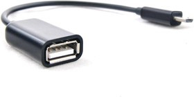 PL1372, Кабель OTG Micro USB вилка-USB A розетка, 0,15м