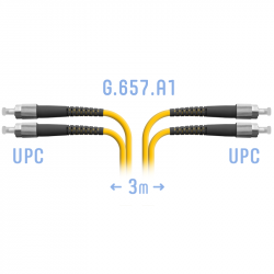 Патчкорд оптический FC/UPC SM G.657.A1 Duplex 3 метра