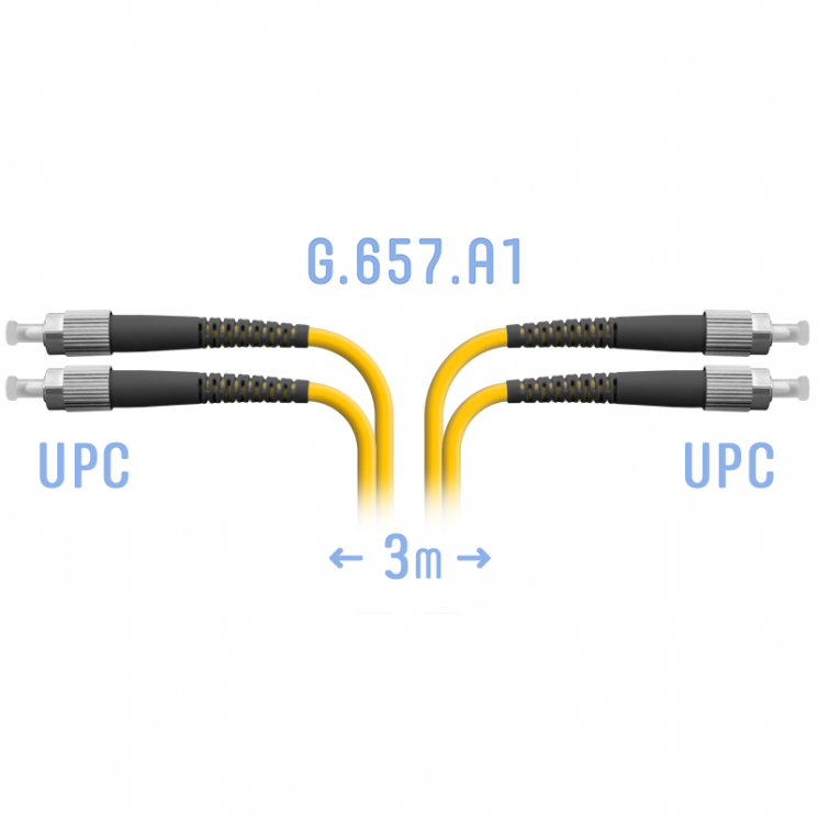 Патчкорд оптический FC/UPC SM G.657.A1 Duplex 3 метра