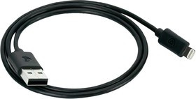 PL1376, Кабель USB-Lightning для Apple Iphone, черный, 1м