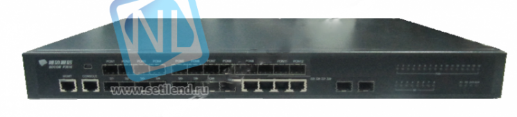 OLT BDCOM 3612 с 12 портами GEPON (SFP), 4 комбо-портами, 4хSFP, 2SFP+, 2 БП АC,