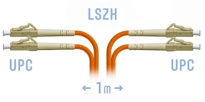 Патчкорд оптический LC/UPC MM (OM2) Duplex 1 метр