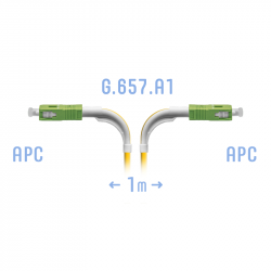 Патчкорд оптический SC/APC SM G.657.A1 (угловой) 1 метр