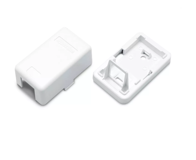 Корпус настенной розетки для установки 1-ой вставки типа Keystone Jack, белый