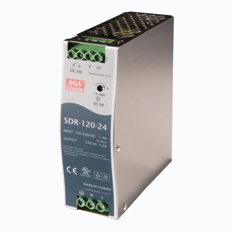 SDR-120-24 Блок питания на DIN-рейку, 24В, 5А, 120Вт Mean Well
