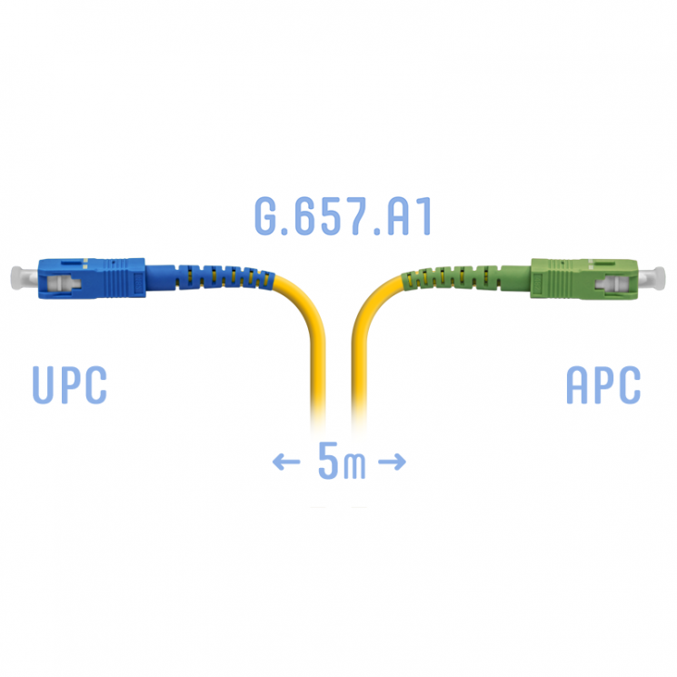 Патчкорд оптический SC/UPC-SC/APC SM G.657.A1 5 метров