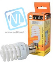 ECOLA Z7SV25ECL Spiral Slim Full 25Вт 4000К E27 105x50 BL1, Лампа