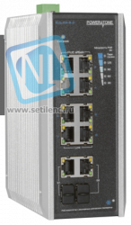 PoE коммутатор неуправляемый PUS-CC08-120i, 8x10/100BASE-TX 802.3af&at + 2хGb Combo, порт №2 до 60Вт, расширенный диапазон температур, внеш. БП 125Вт