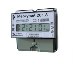 Счетчик"Меркурий" 201.8 1ф 5-80А 1 класс точн. 1 тариф.; имп. вых.