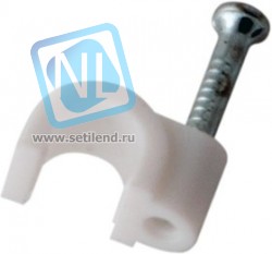 07-4005, Крепеж кабеля круглый 5 мм, белый (упак. 50 шт)