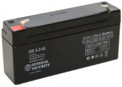 GS3.2-6, Аккумулятор свинцовый 6B-3.2Ач 134x33x66