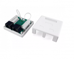 Розетка компьютерная RJ-45(8P8C), категория 5e, двойная, внешняя, Dual IDC