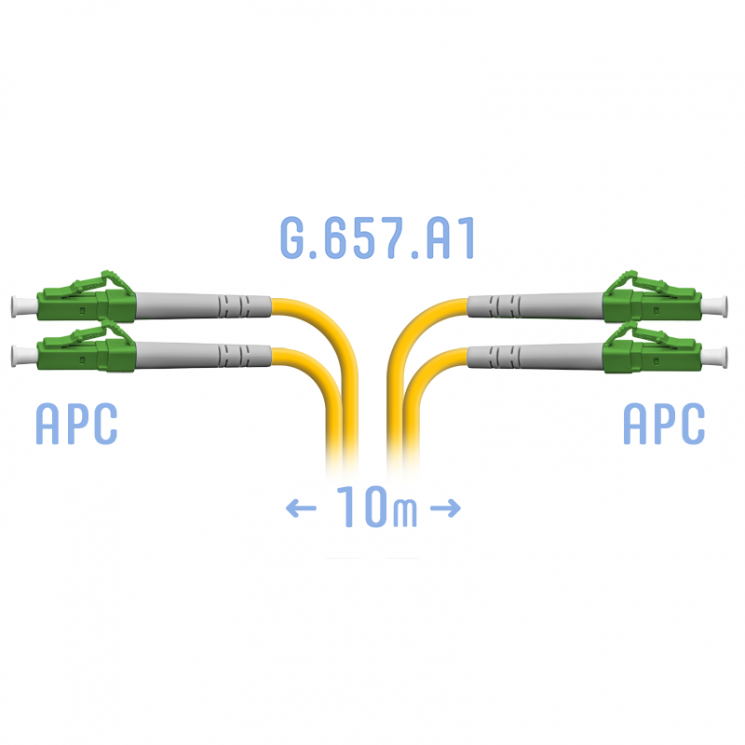 Патчкорд оптический LC/APC SM G.657.A1 Duplex 10 метров