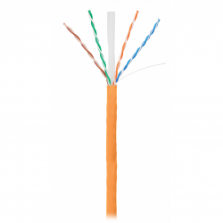 Кабель NETLAN U/UTP 4 пары, Кат.6 (Класс E), 250МГц, одножильный, BC (чистая медь), внутренний, LSZH нг(B)-HF, оранжевый, 305м