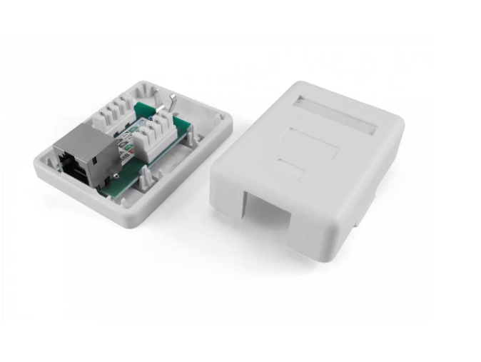 Розетка компьютерная RJ-45(8P8C), категория 5e, экранированная, одинарная, внешняя, Dual IDC