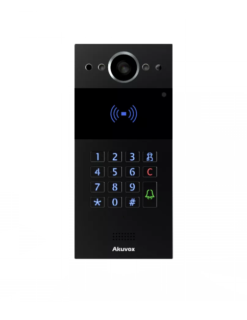 Вызывная панель Akuvox R20K в черном исполнении, для врезного монтажа