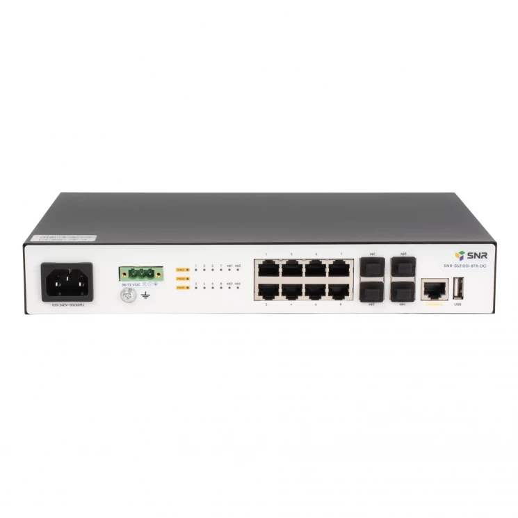 Управляемый коммутатор уровня 2+ SNR-S5210G-8TX-DC