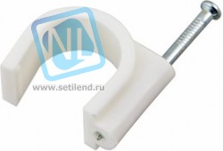 07-4020, Крепеж кабеля круглый 20 мм, белый (упак. 50 шт)