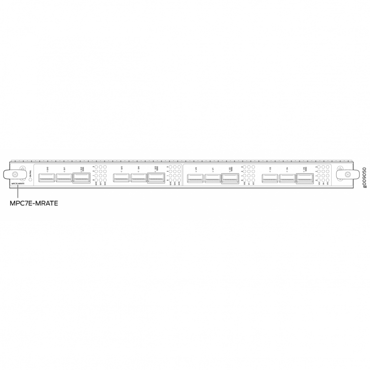 Линейная карта Juniper MPC7E (Multi-Rate) 12 ports — 40-Gbps and 100-Gbps port speeds