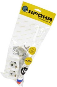 КРОНА КБ2151,5-Б РС-2/зем. (У16-001УХЛ4) 1,5 м (ПВС 3х0,75) BL1, Сетевой удлинитель